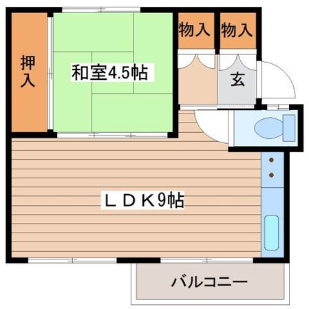 ビレッジハウス銭函1号棟の物件間取画像